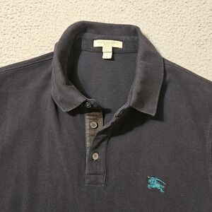 Burberry Brit Polo Shirt Cotton Short Sleeve Logo Casual Top Men's Size Small‎